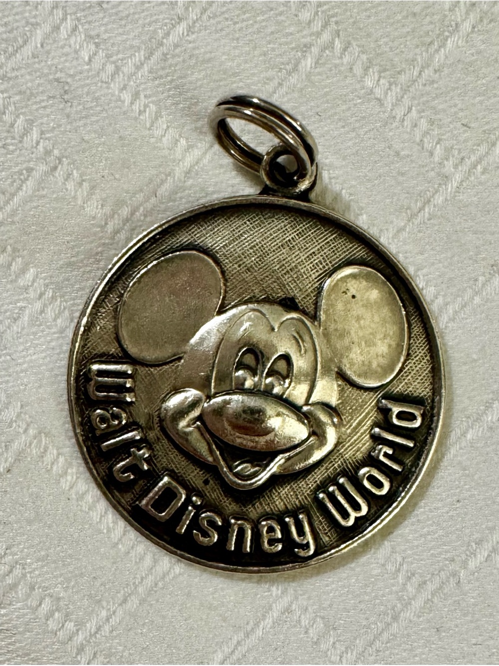 Vintage Disney Sterling Silver Walt Disney World Mickey Medallion Pendant
